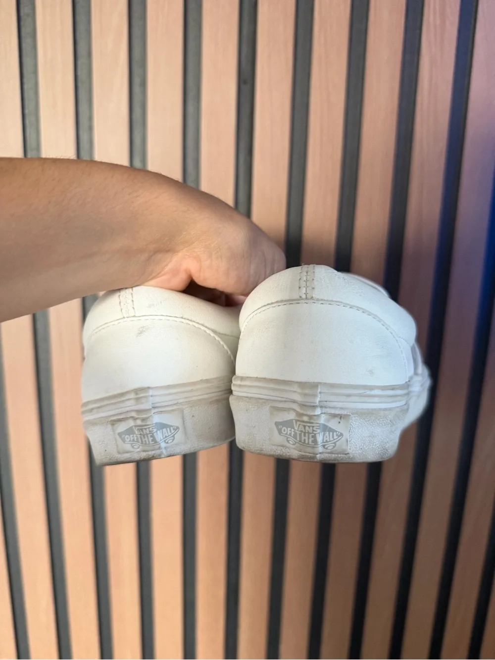 Vans White Slip-On Athletic Shoes